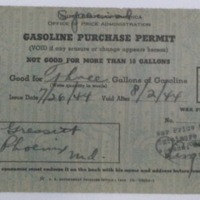Gasoline Purchase Permit, 1944